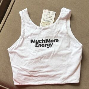 Zara White Tank Top with Black Text
